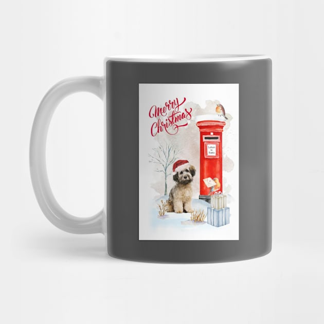 Cute Havanese Merry Christmas Santa Dog by Puppy Eyes